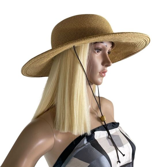 Scala sun hat Cleo paper braid Tan Wide-Brim Hat - Picture 2 of 7